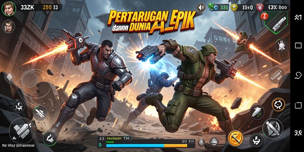 Screenshot utama 33ZK menampilkan aksi pertarungan yang mendebarkan.