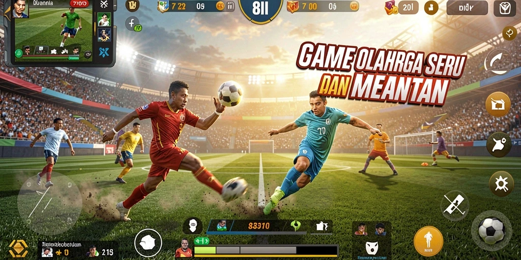Screenshot gameplay 8II yang menunjukkan aksi olahraga seru.