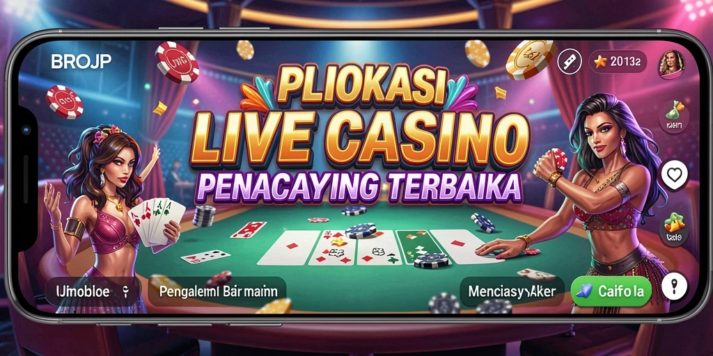 Screenshot BROJP menampilkan dealer langsung dalam aksi permainan Live Casino.