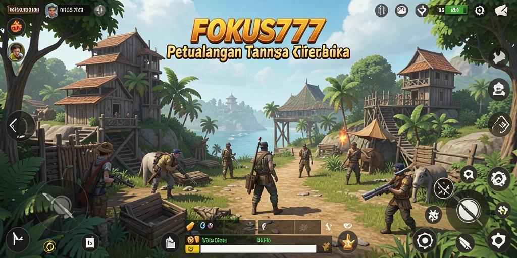Screenshot menampilkan pemain menjelajahi dunia terbuka FOKUS777.