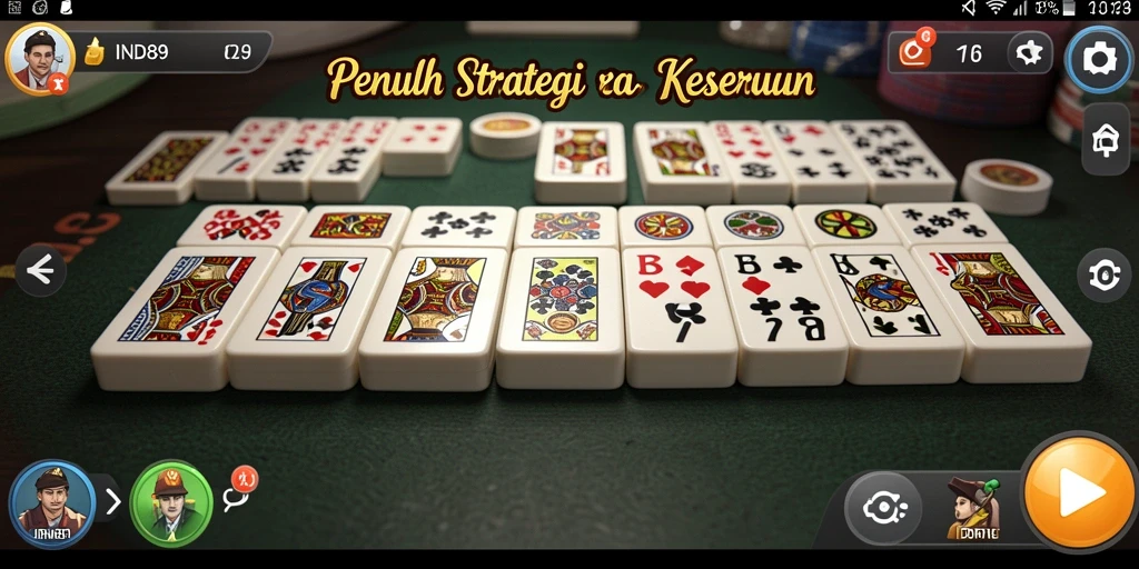 Tampilan gameplay menarik dari permainan Domino IND89.