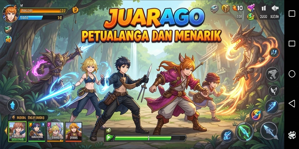 Tampilan screenshot JUARAGO dengan aksi pertarungan yang mendebarkan.