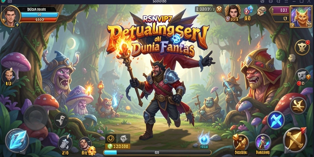 Screenshot utama RSNVIP7 menampilkan pemain menjelajahi dunia yang penuh warna dan tantangan.